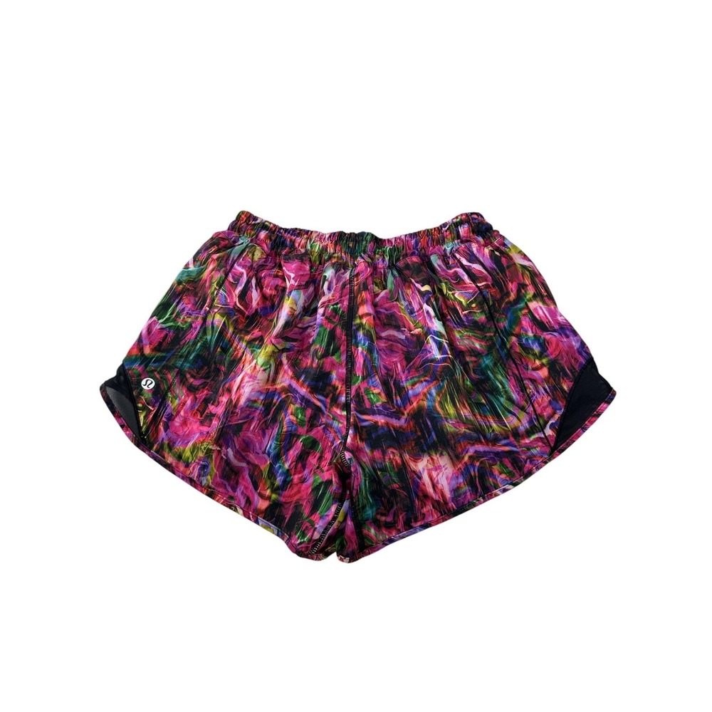 Lululemon Hotty Hot Low-Rise 4" Shorts Pink Multicolor Abstract Print Size‎ 8 - Picture 2 of 12